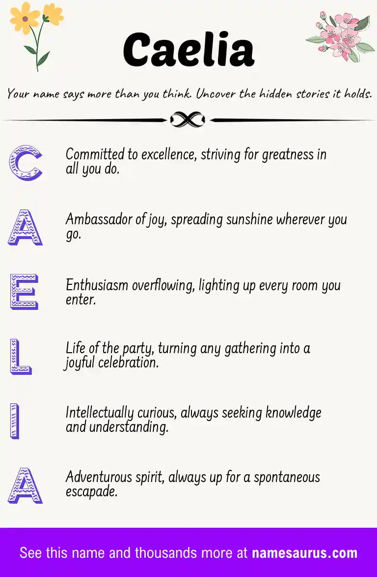 Acrostic poem about Caelia.