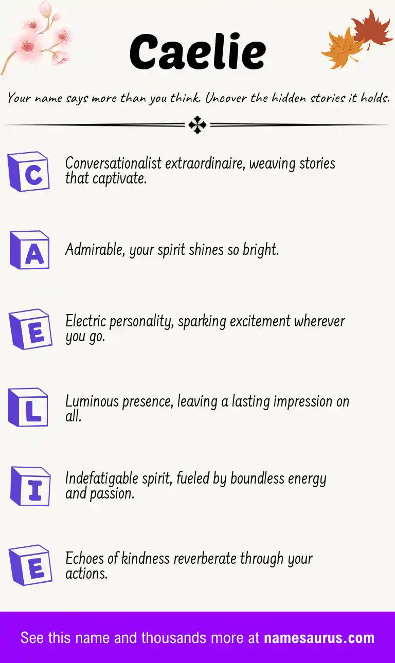 Acrostic poem about Caelie.