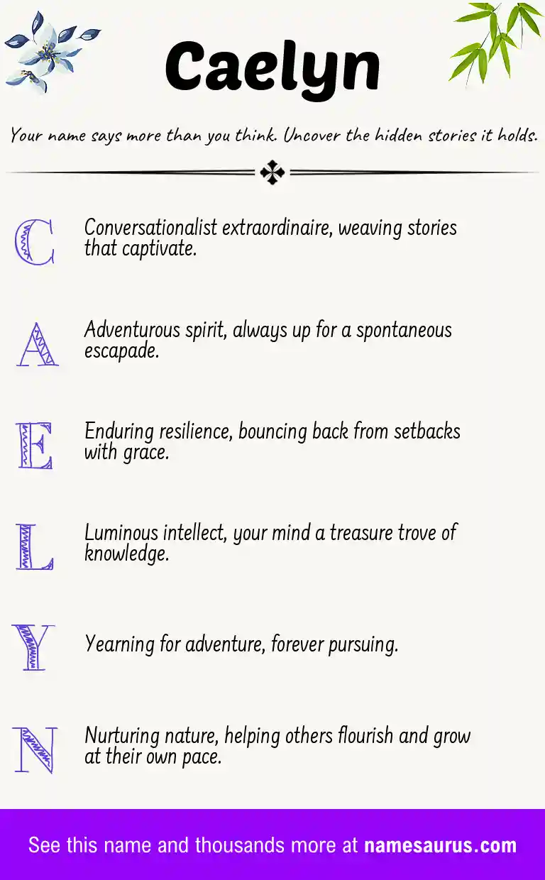 Acrostic poem about Caelyn.