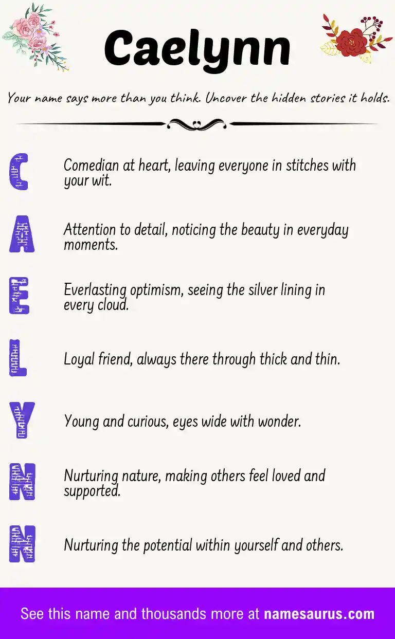 Acrostic poem about Caelynn.