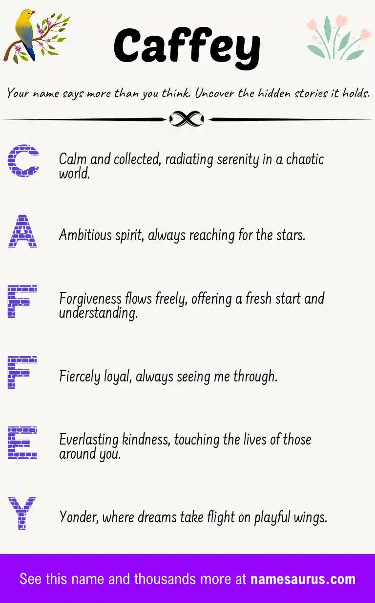 Acrostic poem about Caffey.