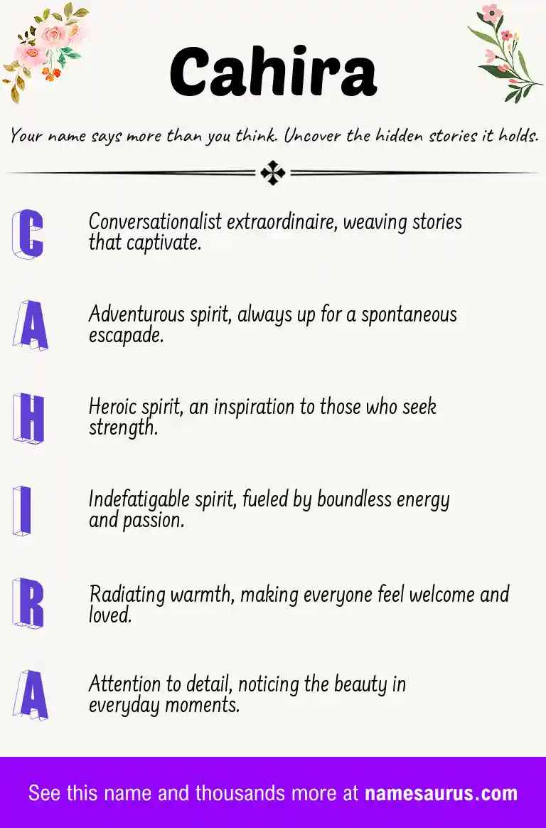 Acrostic poem about Cahira.