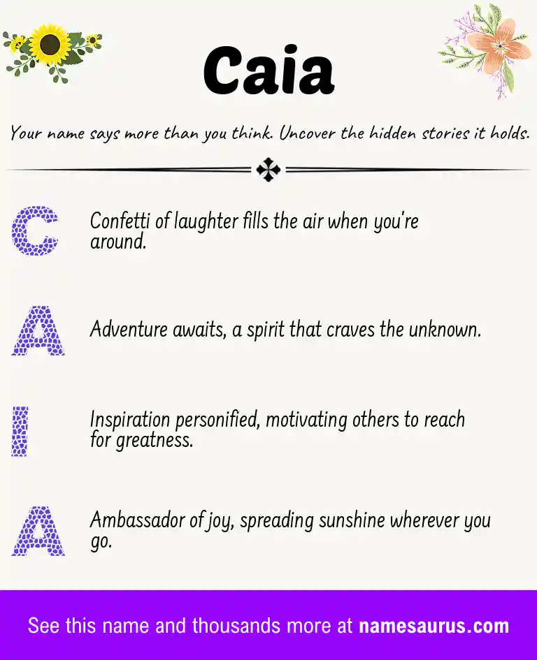 Acrostic poem about Caia.