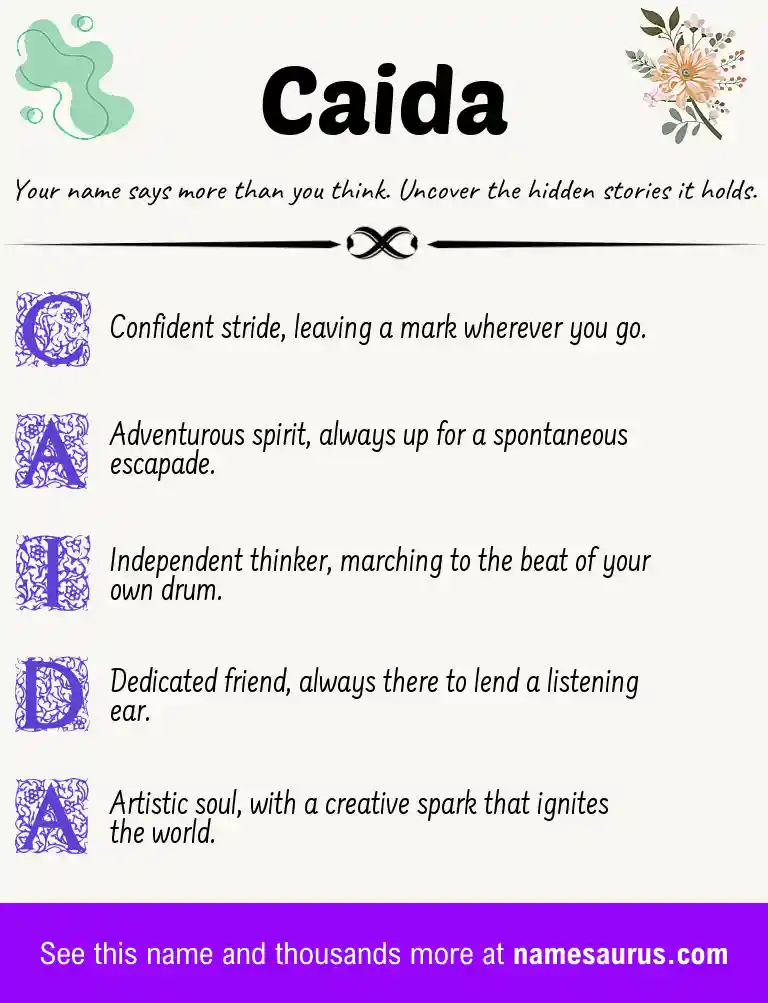 Acrostic poem about Caida.