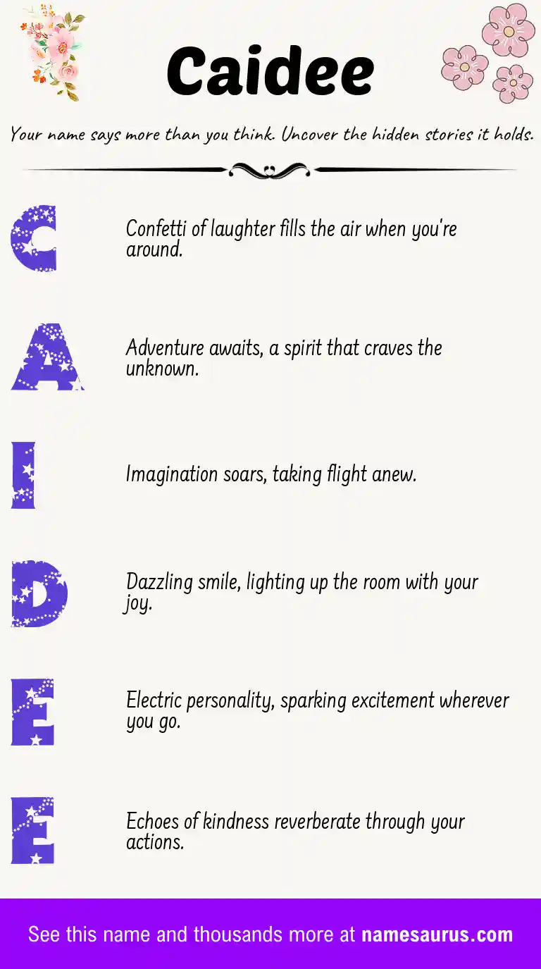 Acrostic poem about Caidee.