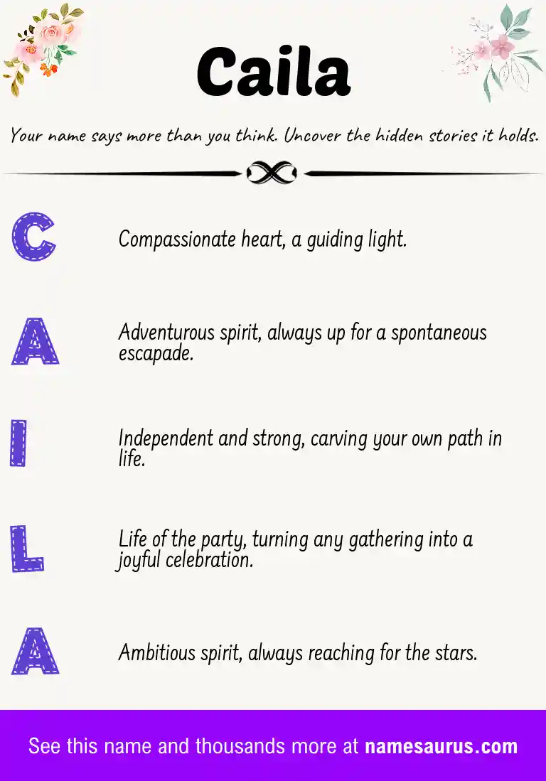 Acrostic poem about Caila.