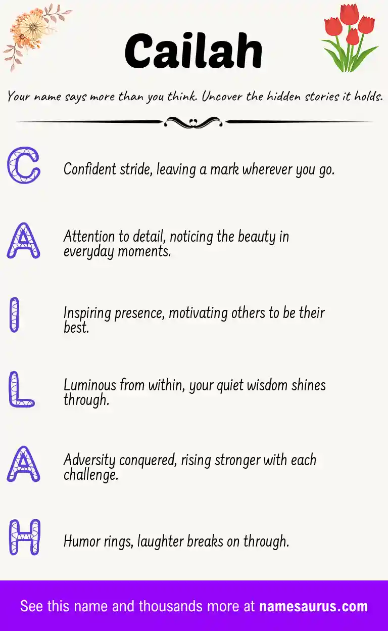 Acrostic poem about Cailah.