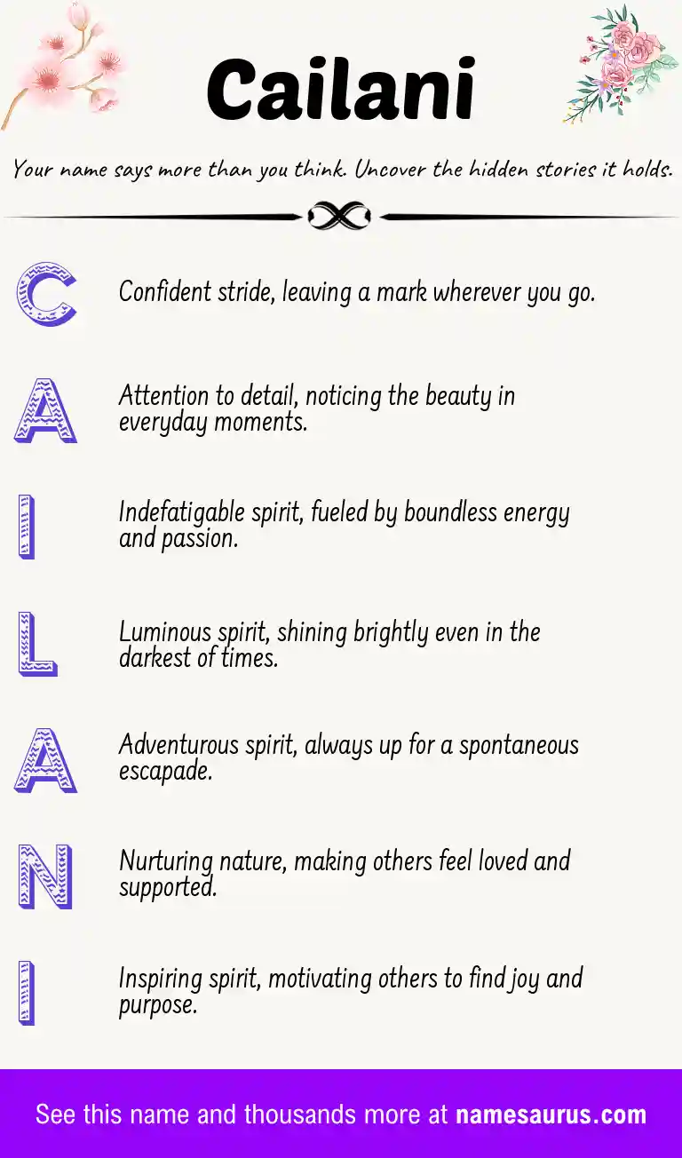 Acrostic poem about Cailani.