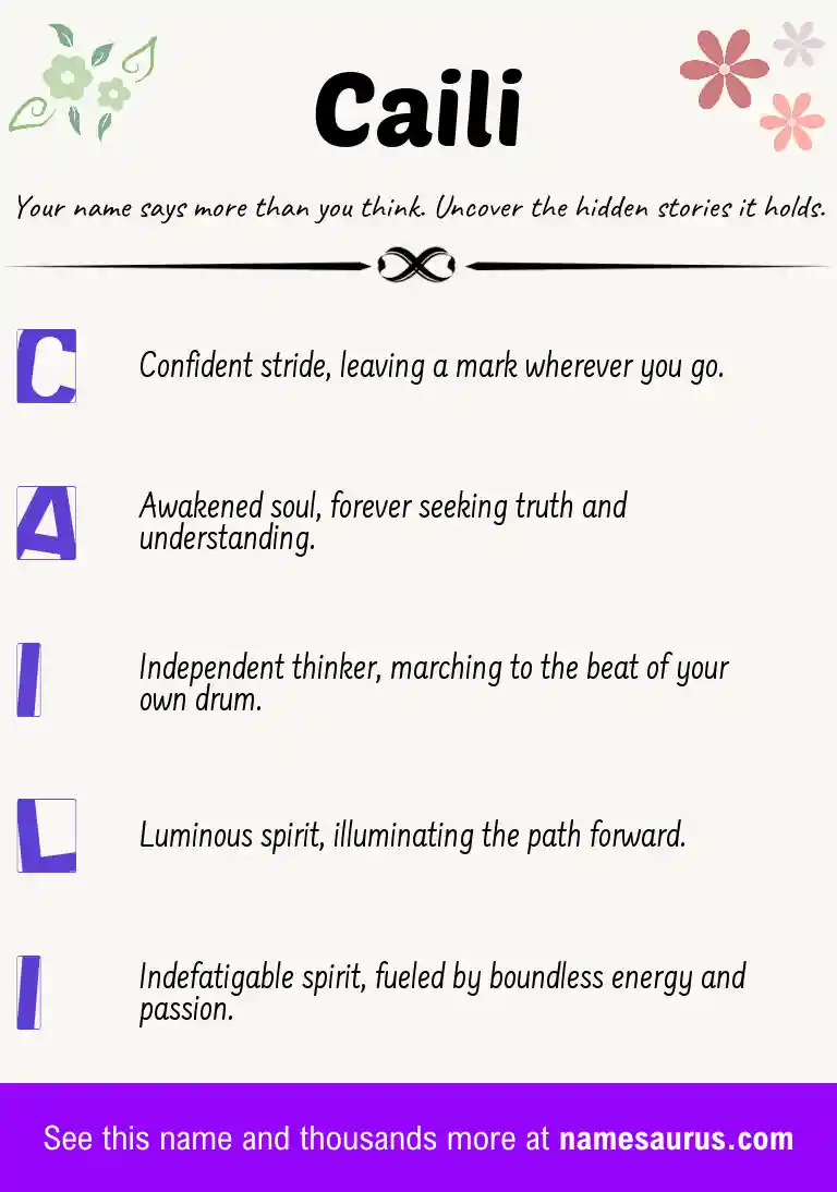 Acrostic poem about Caili.