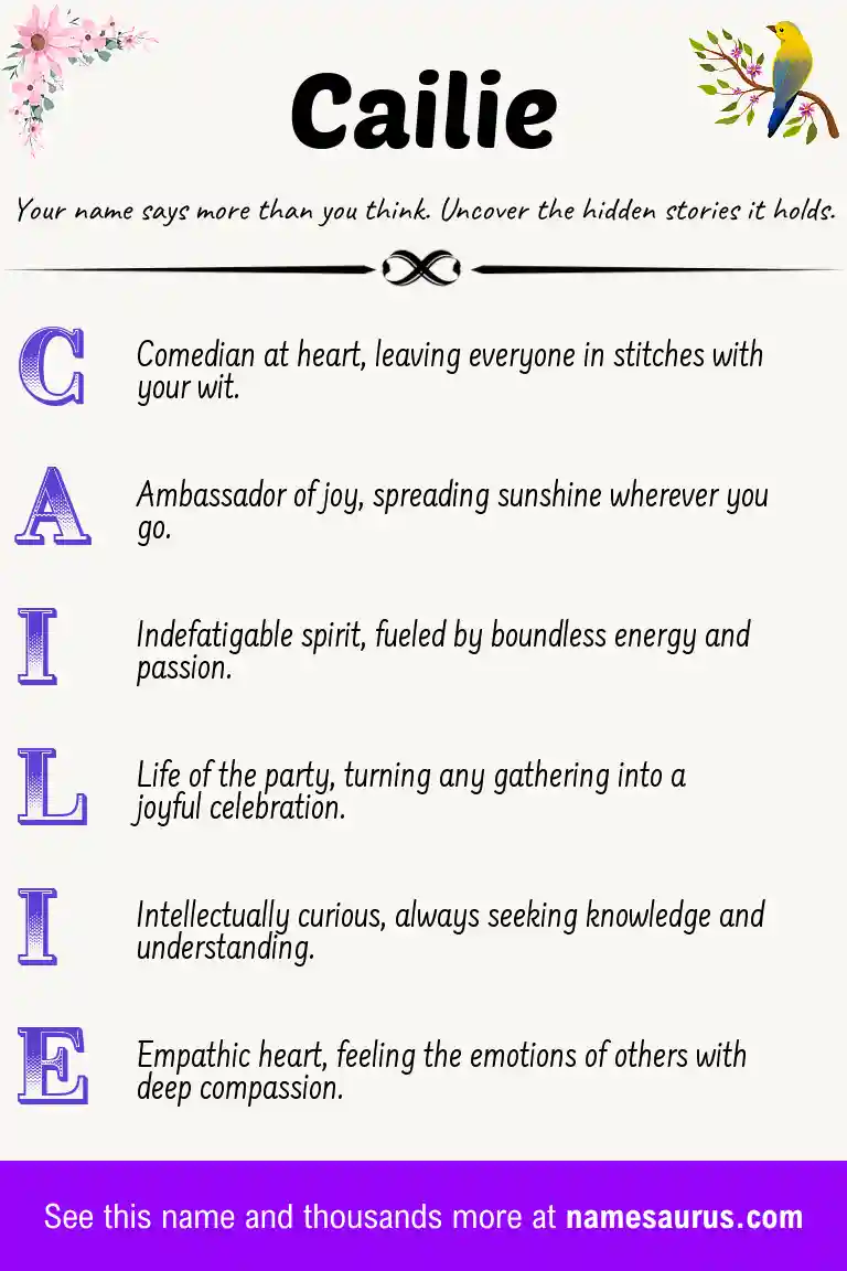 Acrostic poem about Cailie.