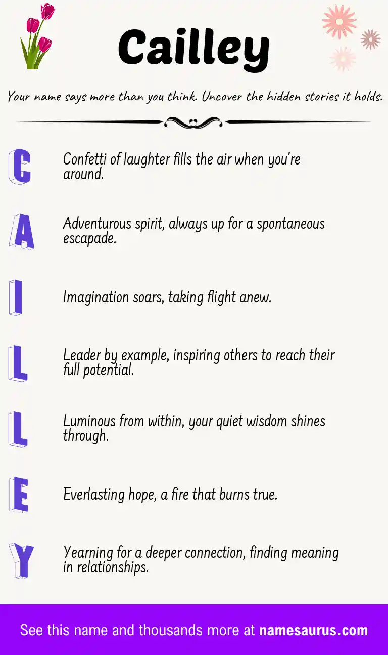 Acrostic poem about Cailley.