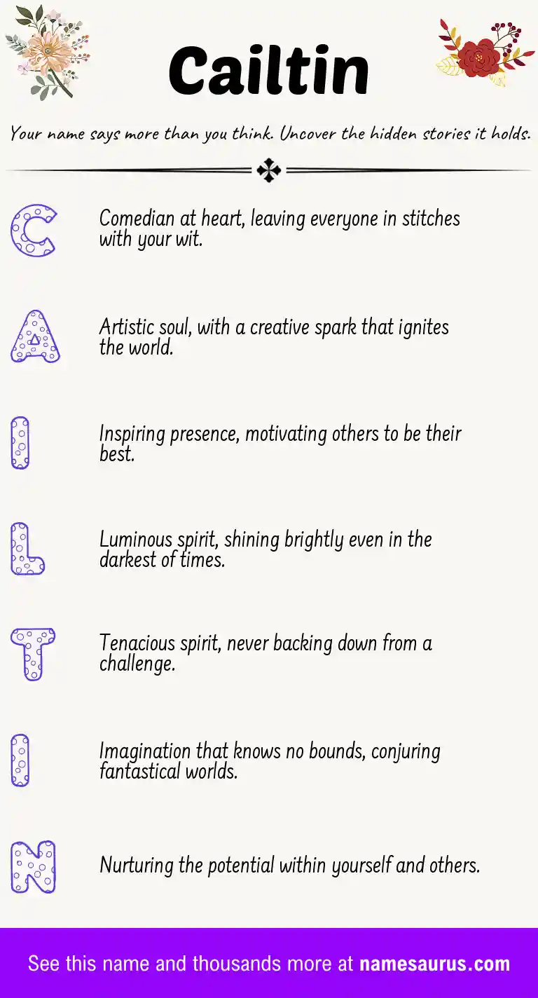 Acrostic poem about Cailtin.