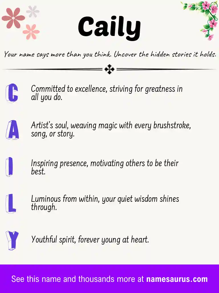 Acrostic poem about Caily.