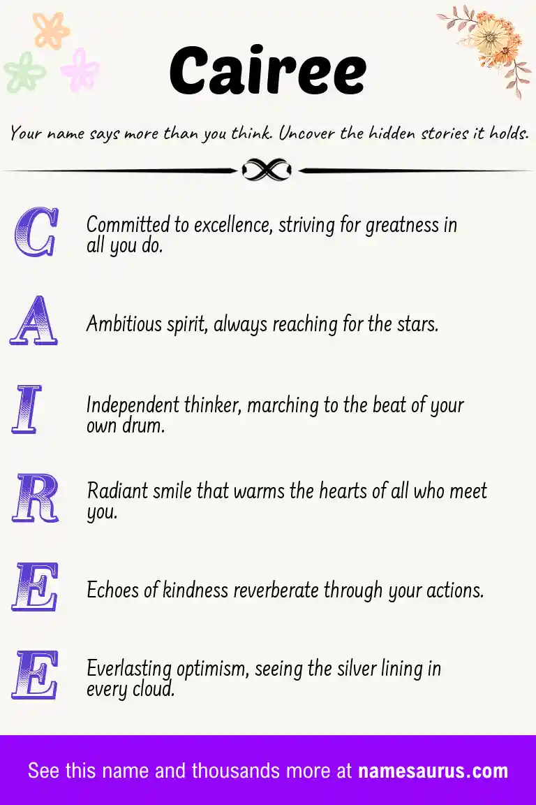Acrostic poem about Cairee.
