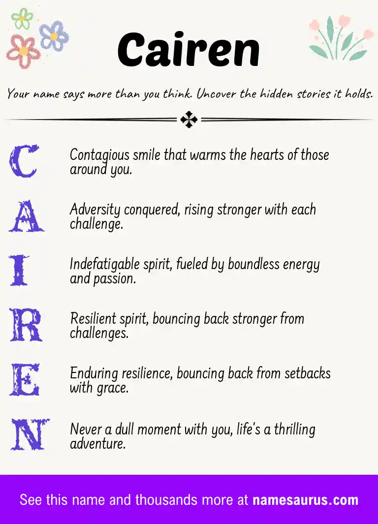 Acrostic poem about Cairen.