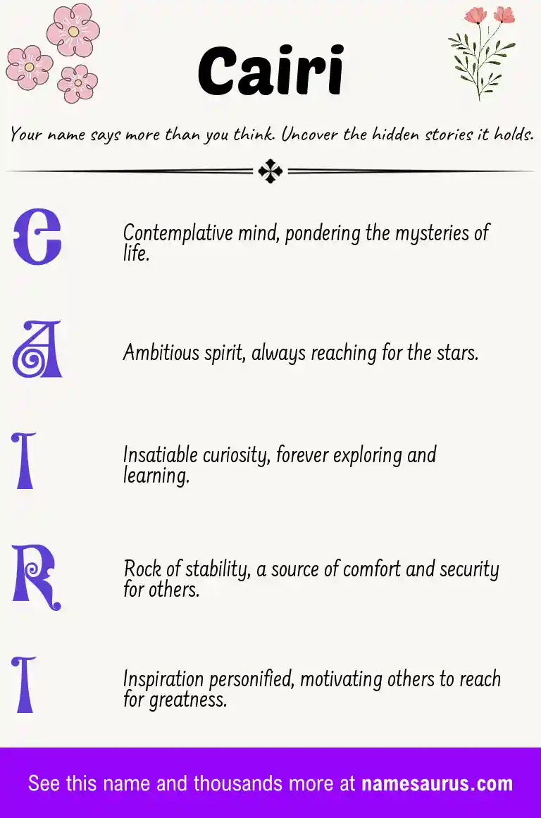 Acrostic poem about Cairi.