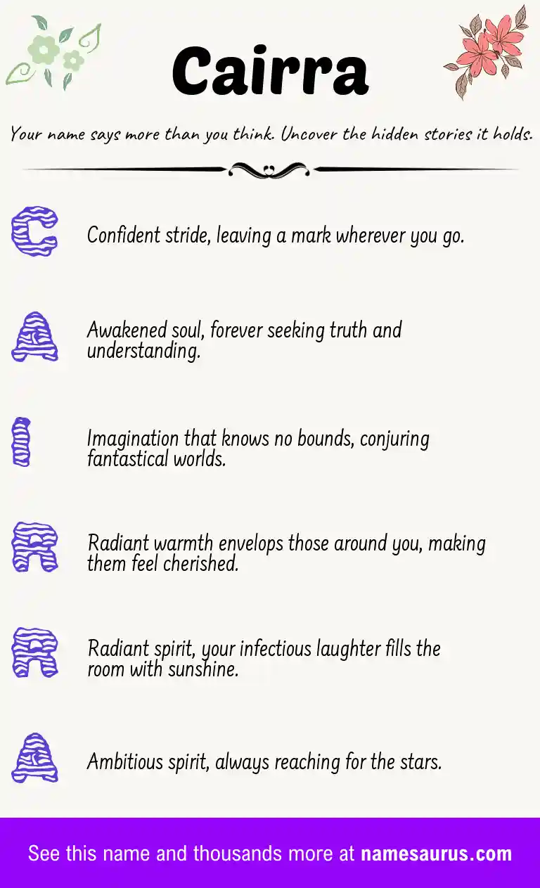 Acrostic poem about Cairra.