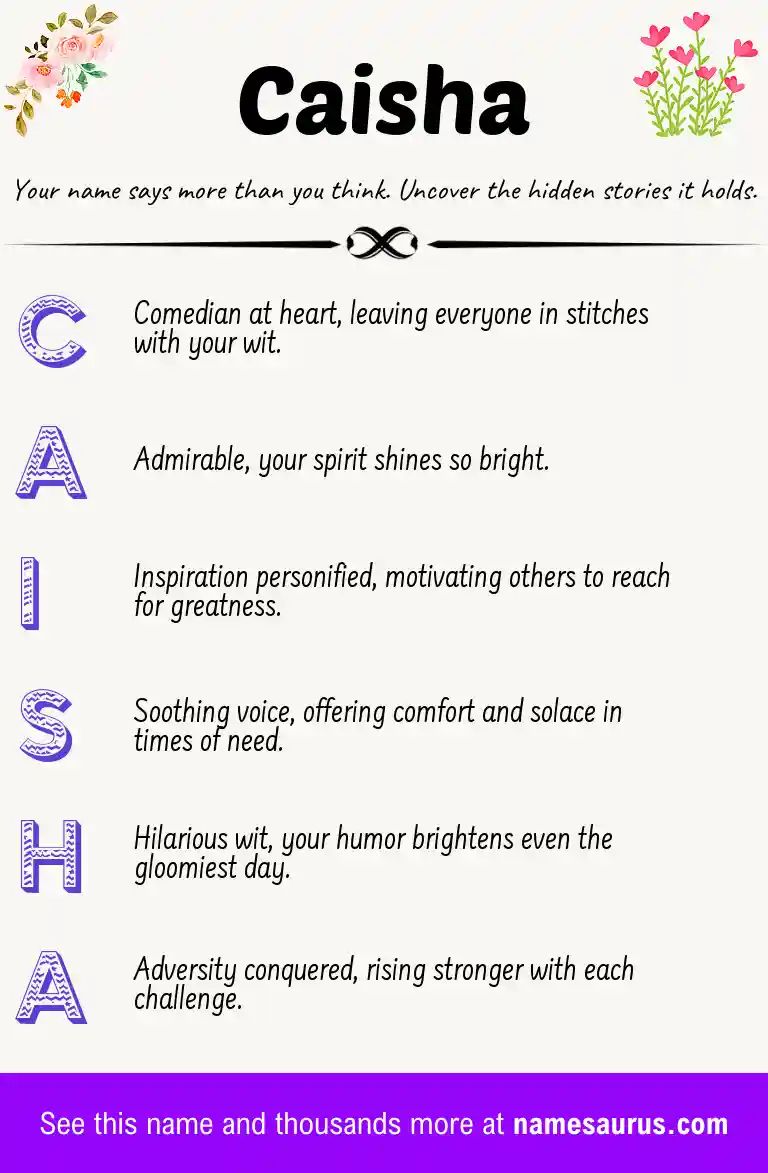 Acrostic poem about Caisha.