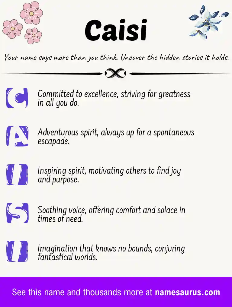 Acrostic poem about Caisi.