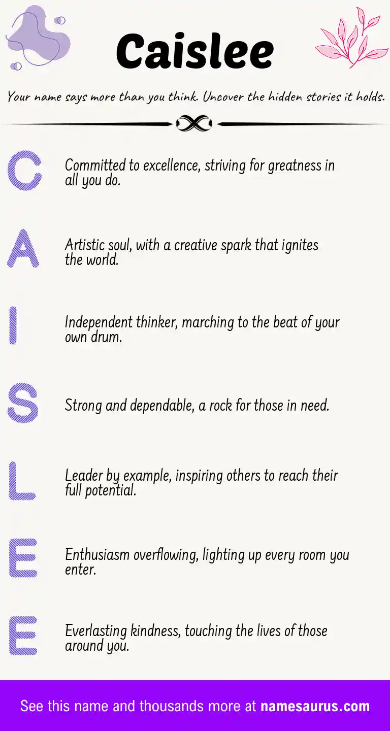 Acrostic poem about Caislee.
