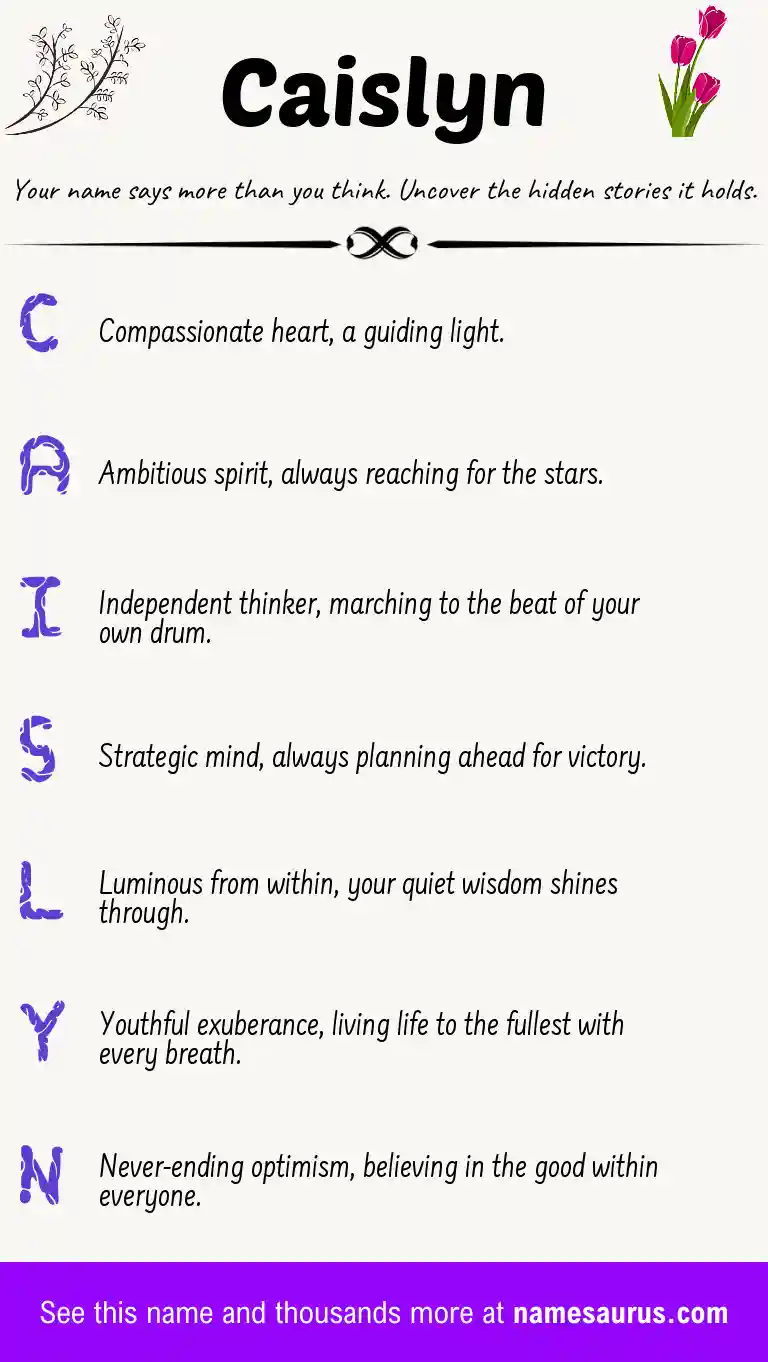 Acrostic poem about Caislyn.