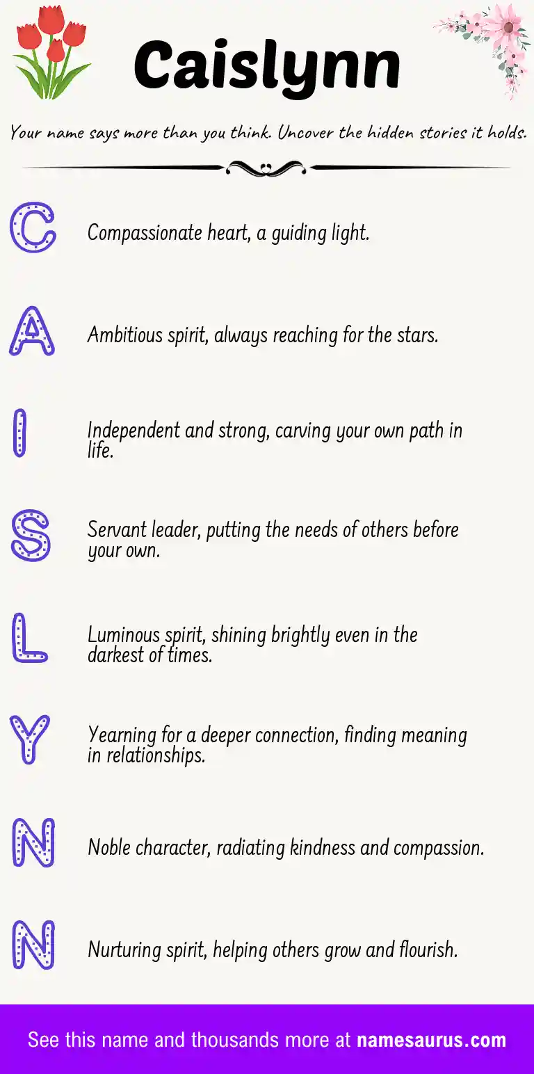 Acrostic poem about Caislynn.
