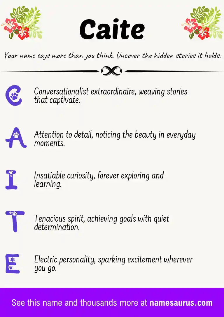 Acrostic poem about Caite.