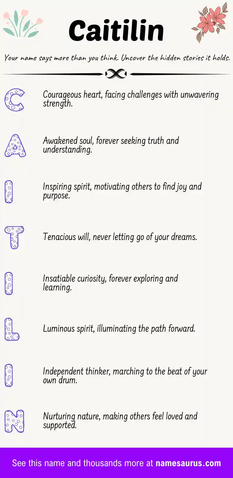 Acrostic poem about Caitilin.
