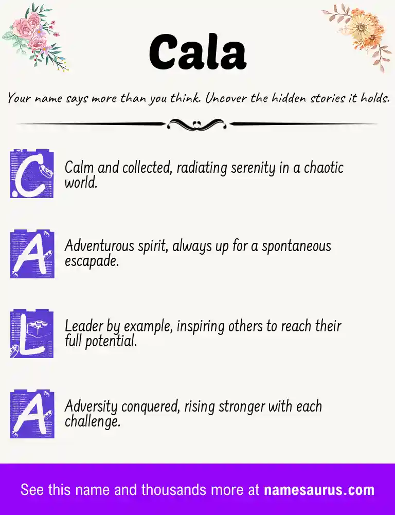 Acrostic poem about Cala.