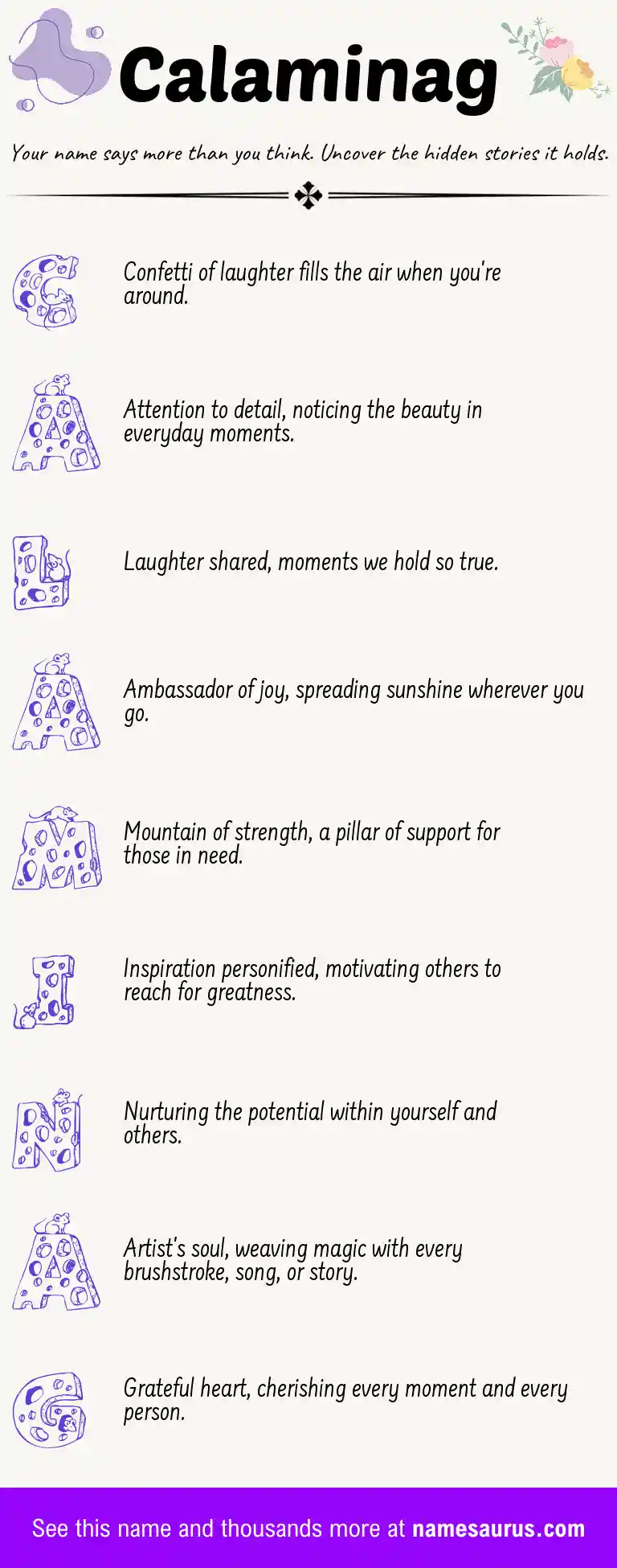Acrostic poem about Calaminag.
