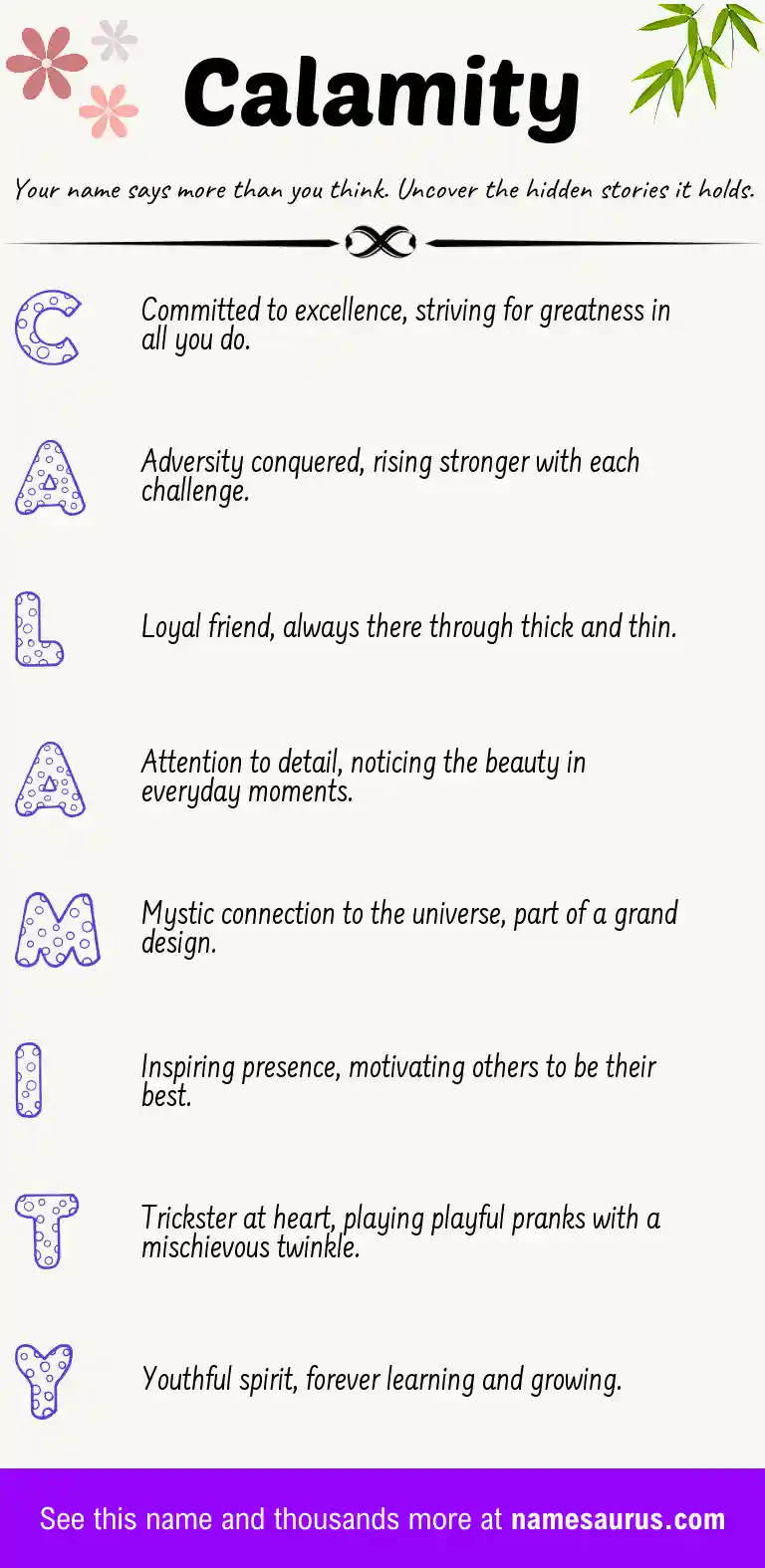 Acrostic poem about Calamity.