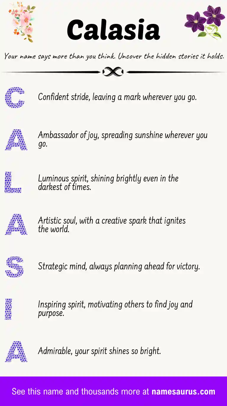 Acrostic poem about Calasia.