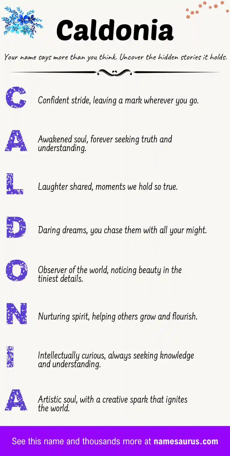 Acrostic poem about Caldonia.