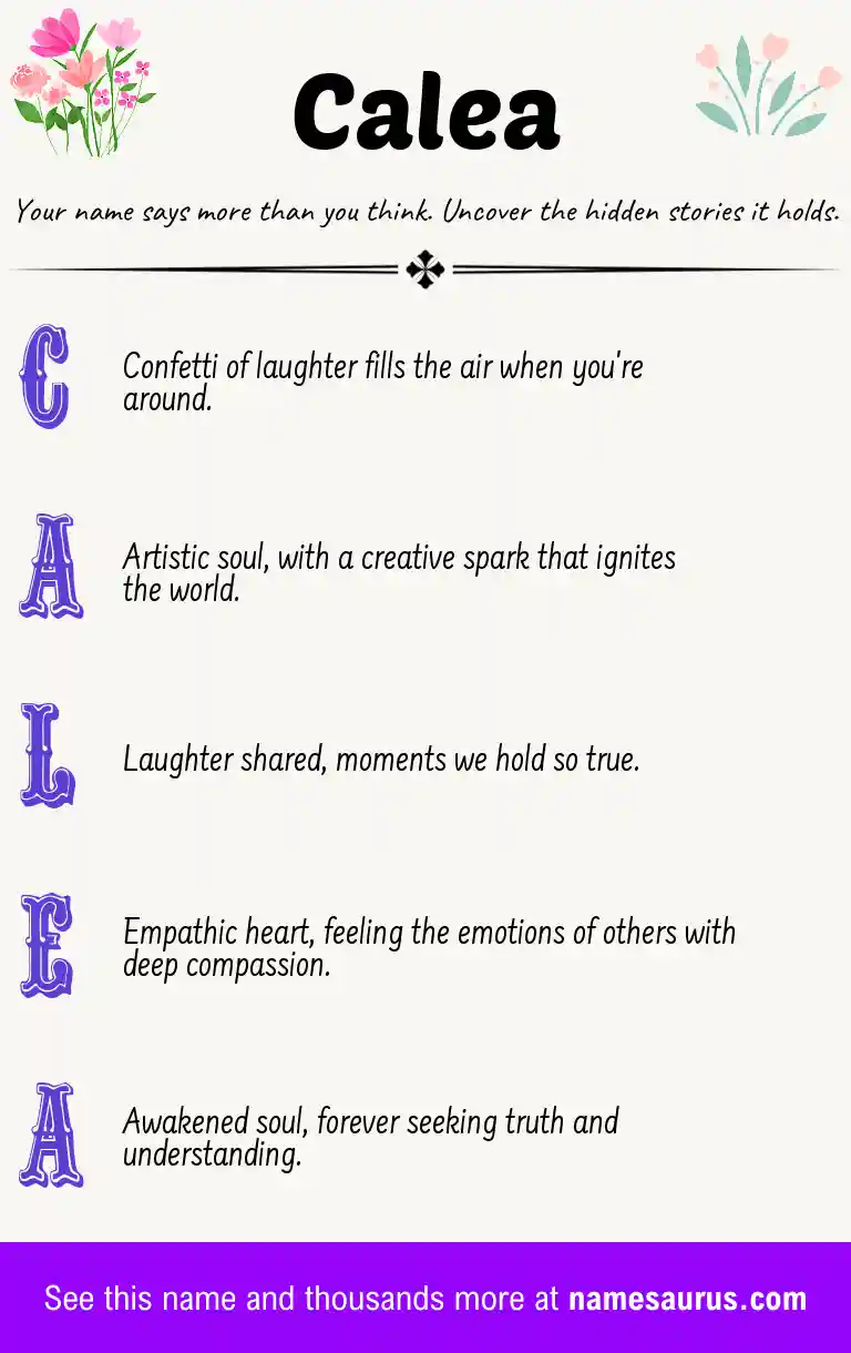 Acrostic poem about Calea.
