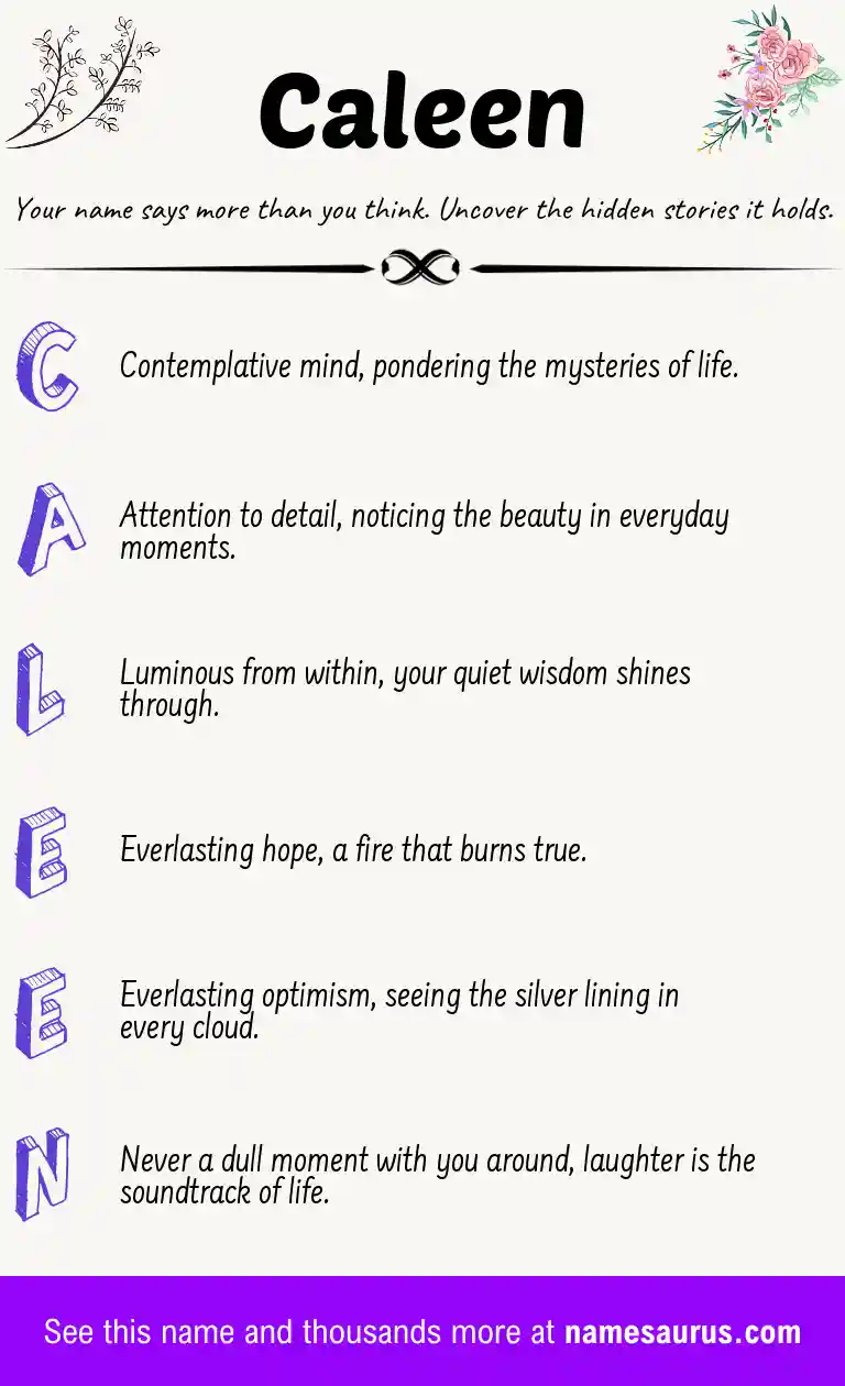 Acrostic poem about Caleen.
