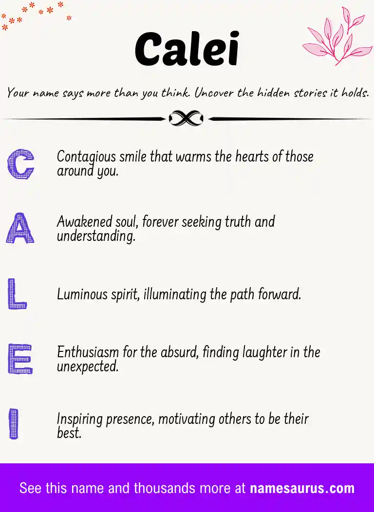 Acrostic poem about Calei.