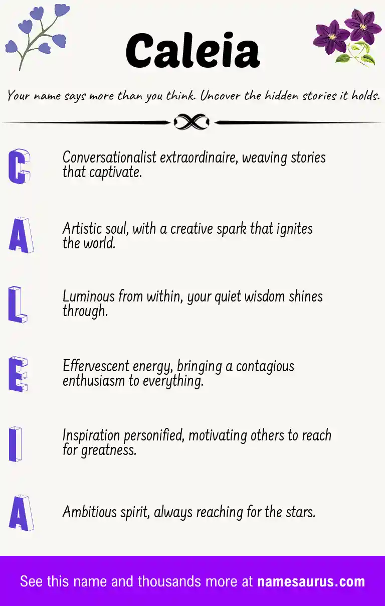 Acrostic poem about Caleia.