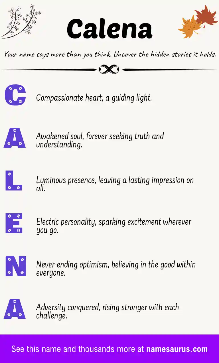 Acrostic poem about Calena.