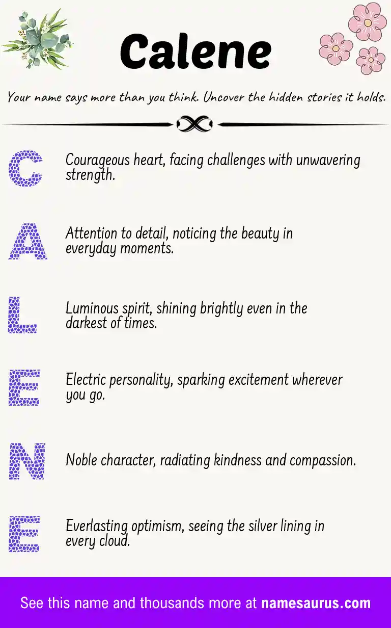 Acrostic poem about Calene.
