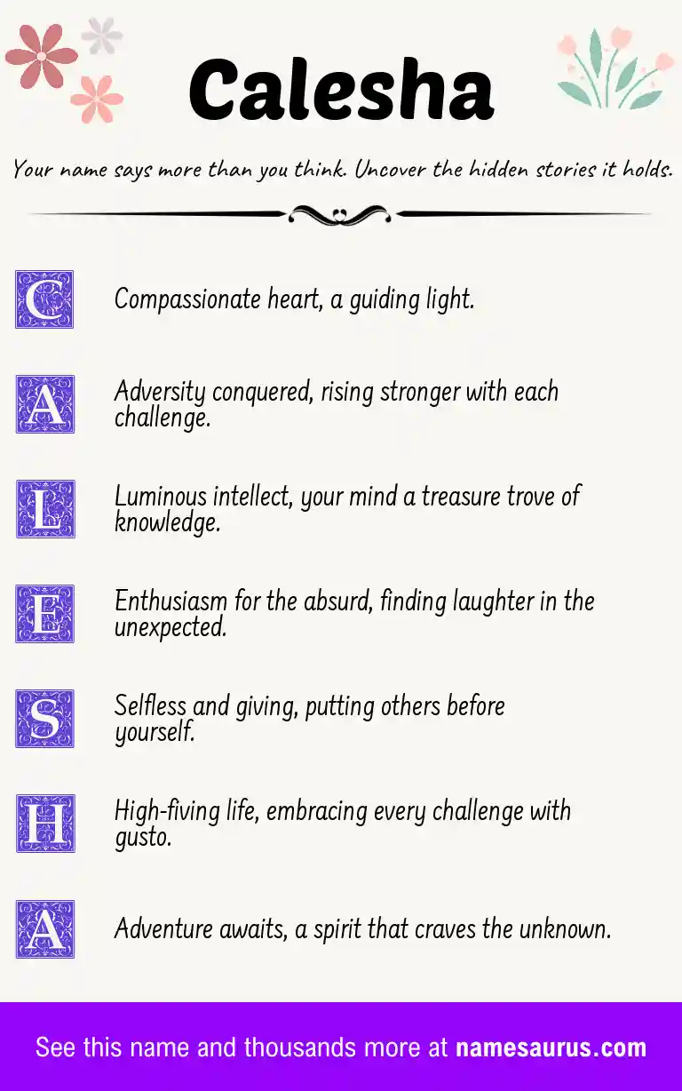 Acrostic poem about Calesha.