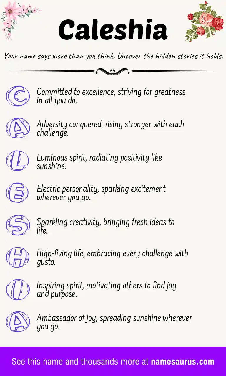 Acrostic poem about Caleshia.