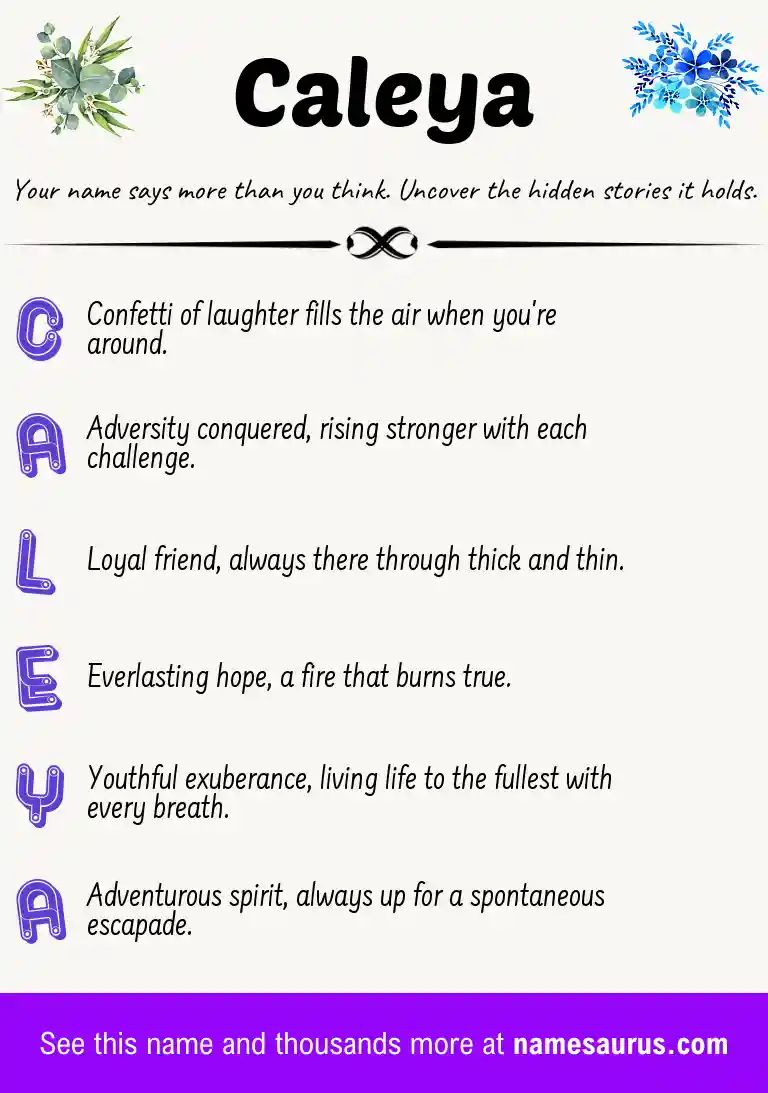 Acrostic poem about Caleya.