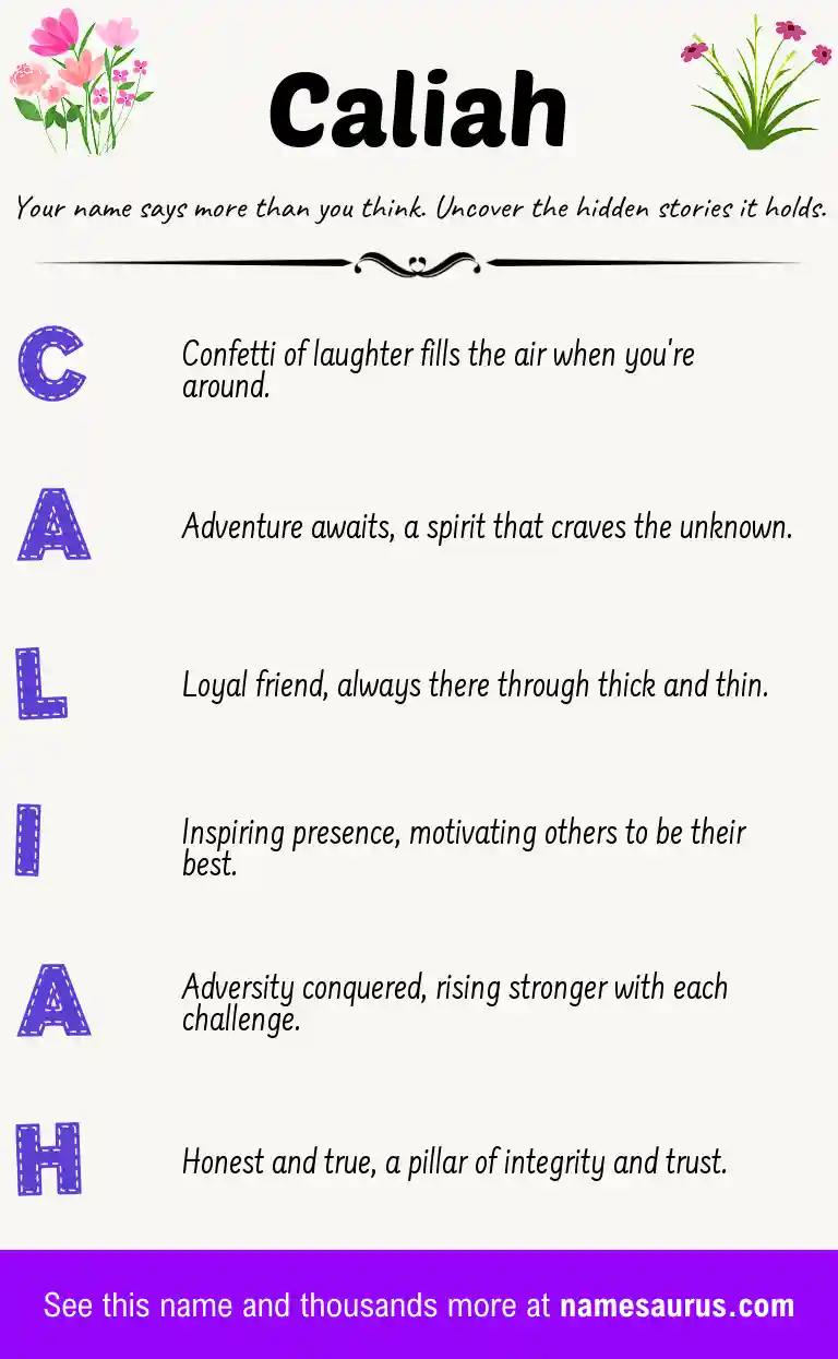 Acrostic poem about Caliah.