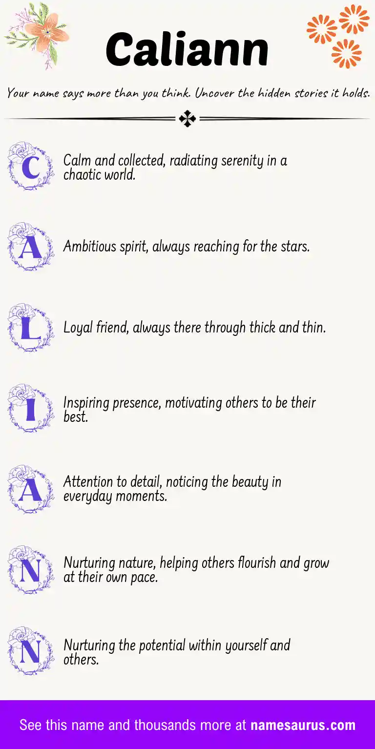 Acrostic poem about Caliann.