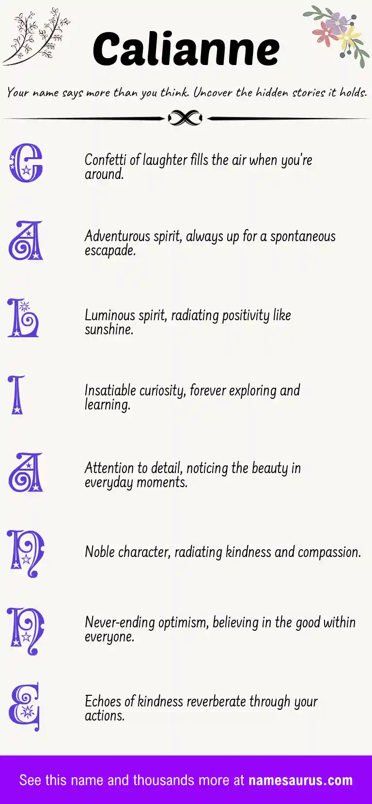 Acrostic poem about Calianne.