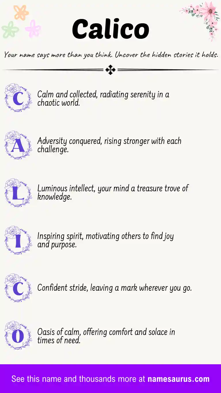 Acrostic poem about Calico.