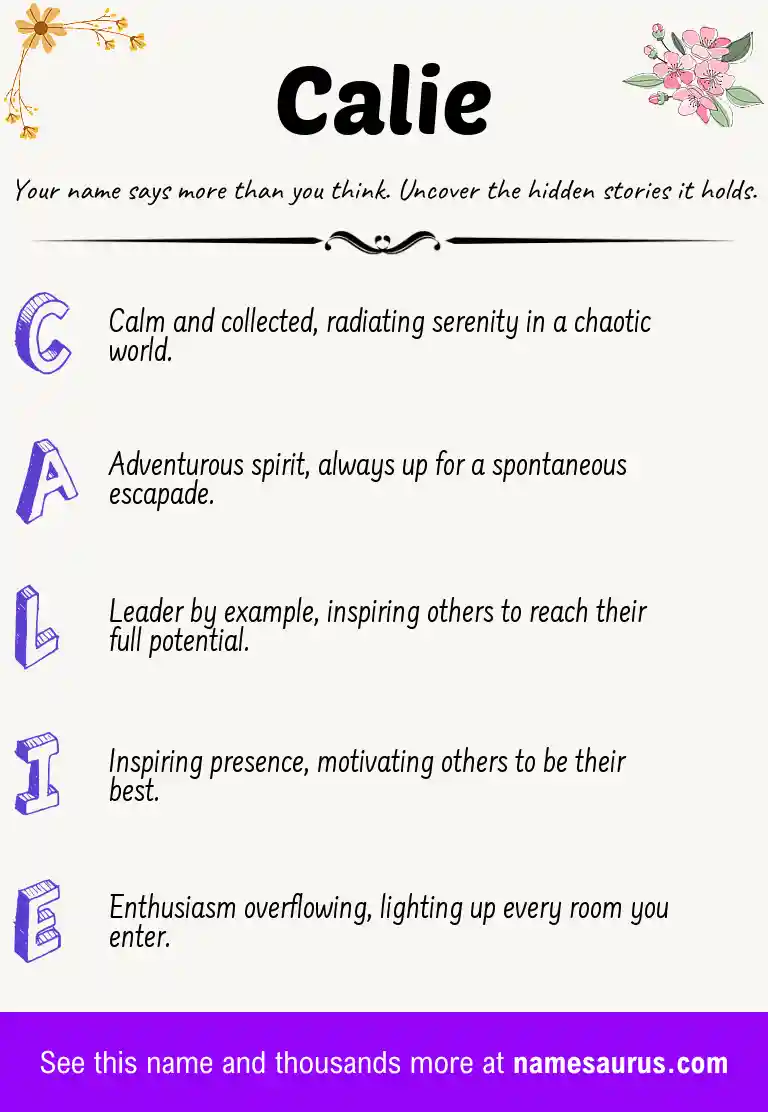 Acrostic poem about Calie.