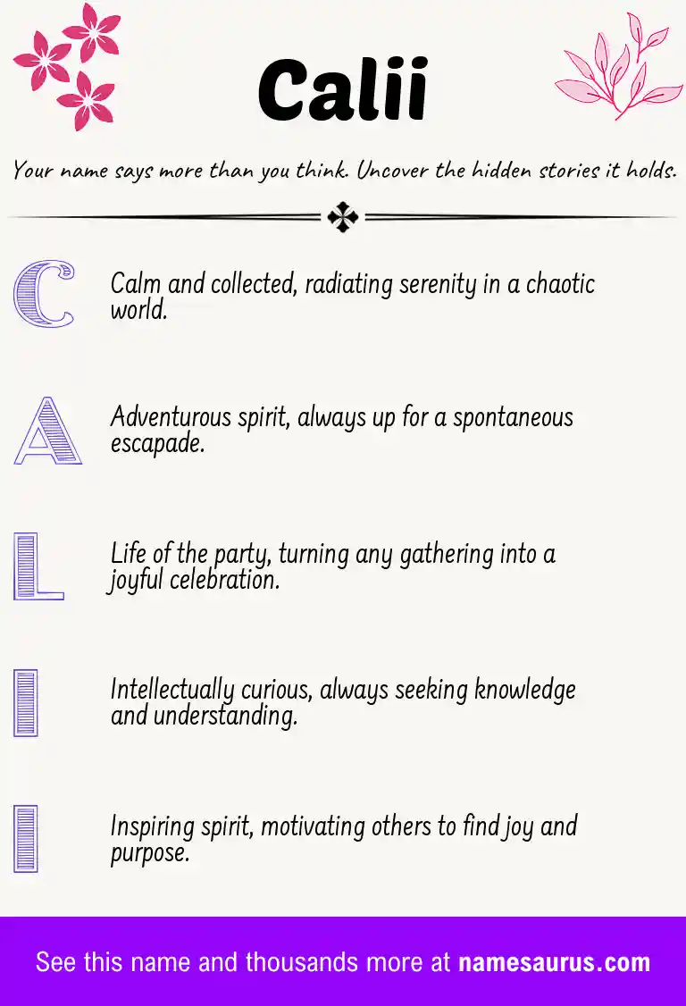 Acrostic poem about Calii.