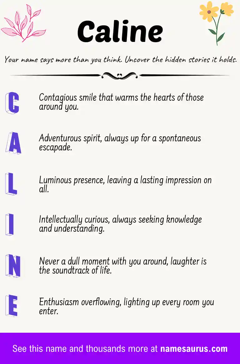 Acrostic poem about Caline.