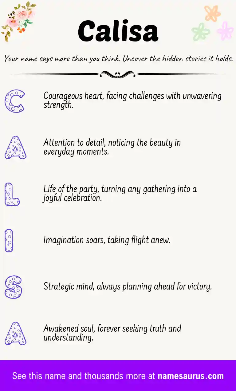 Acrostic poem about Calisa.